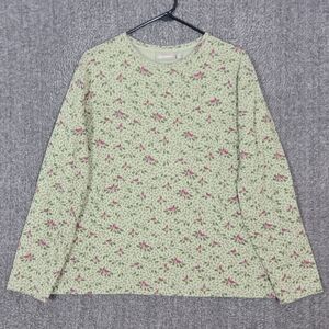 Croft & Barrow T-Shirt Womens 2X Green Christmas Cardinals Berries Holly Leaves